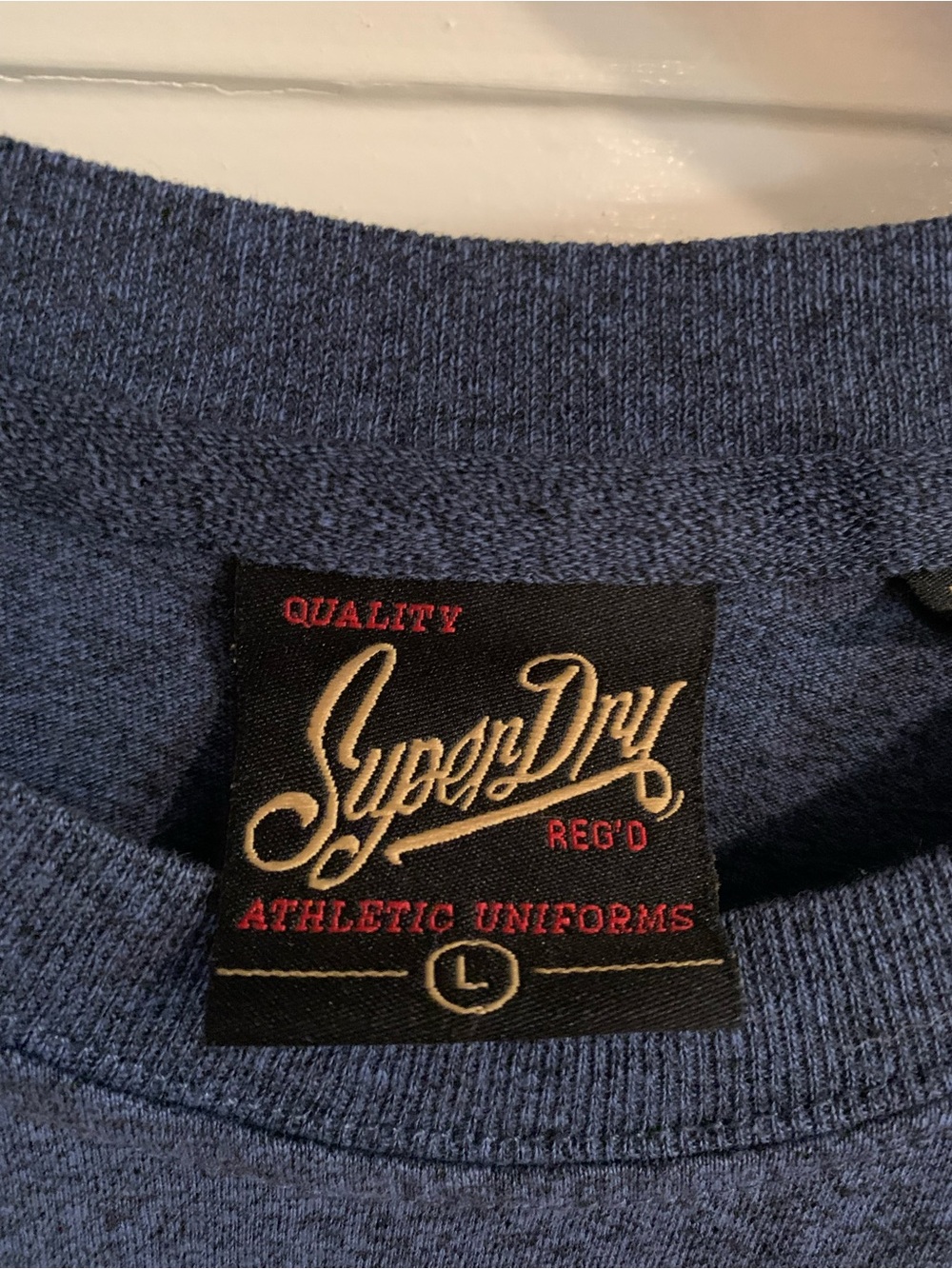Superdry Men's Navy Crewneck Tee with Embroidered Black Label